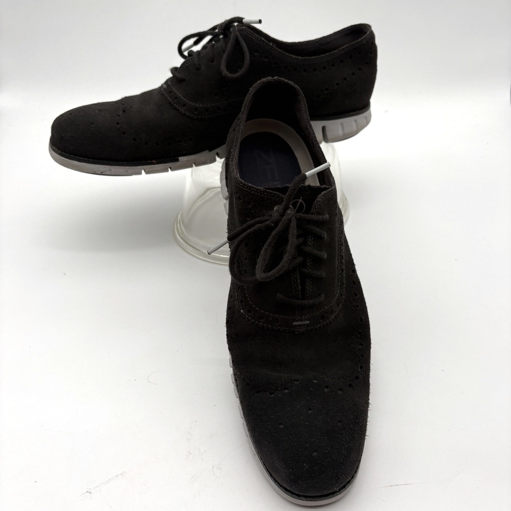 Cole Haan Zerogrand Mens 13M‎ Dark blac Suede Wingtip Oxford Shoes C30273k